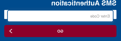 SMS Authentication form with enter code field and go submit button